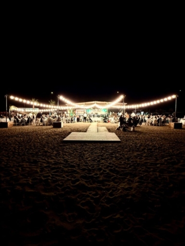 String Lights For A Luxury Wedding Near The Sea
