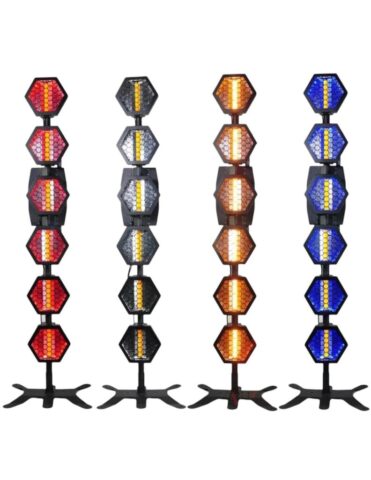 Γραμμικό retro LED φωτιστικό 6×60W με εξάγωνο σχεδιασμό και RGB εφέ για σκηνές και εκδηλώσεις.